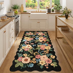 DUKINO 3x6 Runner Rug for Hallway, Washable Kitchen Rug Non Slip, Black - Image 3