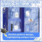 Demonwer Blue Locker Accessories Kit Locker Organizer Magnetic Mirror Whiteboard Pen Holder Small Carpet for Storage Organizing Shelf Back to School Party Supply - Image 5