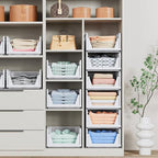 caktraie 8 Pack Stackable Closet Storage Basket - Stackable Storage Bins - Image 4