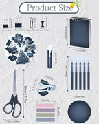 Black Desk Accessories and Organizers with Desk Organizer and 360°Rotating Pen Holder stapler Pen and a Lot of Office Black Office Supplies Beautifully Presented in a Gift Box - Image 7
