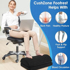 CushZone Foot Rest for Under Desk at Work, Black-16.9 in - Image 4