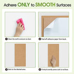 AKTOP Cork Board Bulletin Board 17"x8", 1/2" Thick Cork Board Tiles 6 Pack, Small Pin Board for Wall Decor, Self Adhesive Corkboards with 60 Push Pin Wood Clips for School, Home & Office - Image 7