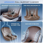 Coverado Car Seat Cushion and Lumbar Support Pillow One Piece, Napa Leather Memory Foam Ergonomic Back Support Driving Seat Cushion for Back Pain, Non-Slip Washable Cushion for Car, Driver, Office - Image 3