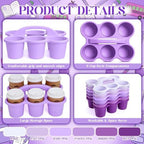 Suclain 6 Pcs Plastic Caddy Organizer with Handle Classroom, Purple - Image 2