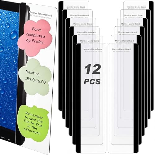 Zonon 12 Pieces Monitor Memo Board for Computer Transparent Acrylic by Zonon