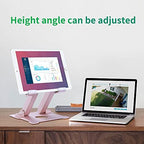 KABCON Tablet Stand,【Updated】 Adjustable Eye-Level Aluminum Solid Desktop Stand Holder,Compatible with iPad Series,Microsoft Surface Series,Samsung,Kindle Fire,Etc.Up to 15'' Tablets-Pink - Image 6