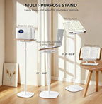 2-in-1 Adjustable Floor & Desktop Music Book Stand, White - Image 3