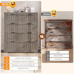 SEDETA Farmhouse 4 Drawer File Cabinet, Filing Cabinet for Home Office, Wood Office File Cabinets for Letter/Legal/A4 Size, File Cabinet Organizer with Printer Stand for Study Room, Living Room, Grey - Image 6