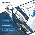 Premium Economy 3-Ring Binder, Spine Label, 3" Round Rings, Navy Blue, 6 Pk - Image 2