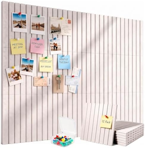 SKOCHE 48" x 36" Large Felt Bulletin Board 12 Pack Cork Board Alternative by SKOCHE