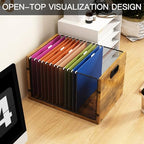 Hanging File Folder Organizer Filing Box with Handles File Organizer Holder for Desk Space-Saving Storage Bin for Letter Size – Open Design for Quick Access & Efficient Organization - Image 2