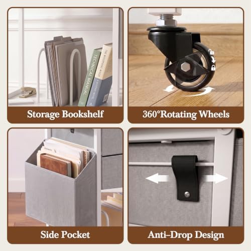Faesun Printer Stand with Storage,3-Tier Rolling Printer Table with Drawers - Image 5