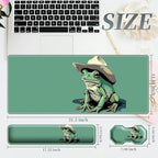 3Pcs Mouse Pad Set, Green Frog Large Gaming Mouse Pad with Stitched Edge, Ergonomic Memory Foam Keyboard Wrist Support and Mouse Wrist Rest Cushion, Pain Relief Non-Slip Desk Pad Combo - Image 2