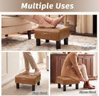 Joveco Small Ottoman Foot Stool,15" Square Upholstered Foot Rest with Legs - Image 6