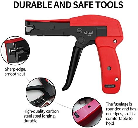 stedi Cable Tie Gun, Ergonomic Hand Operated Zip Tie Gun [Premium] - Image 3