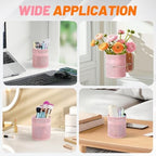 Segarty Pencil Holder, 6 Pack Pink Pen Holder for Desk, 3.9 x 4.2 inch Large Mesh Round Pen Cup Container Set Desktop Accessories Organizer for Office Supply, School Classroom, Makeup Brush - Image 6