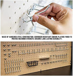Hiltex 53108 100 Piece Metal Peg Board Hooks and Accessories Set, Pegboard Hooks Assortment, Bins & Hooks for Crafts, Organizer for Garage, Peg Board Tool Utility Hook, 1/4 Pegboard Hooks Accessories - Image 3