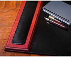 Dacasso Rosewood and Leather Desk Pad with Side-Rails, 25.5 by 17.25 Inch (P8002) - Image 4