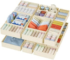 DIMJ Drawer Organizer Clothes - 20 Pack Closet Drawer Organizer Bins for Baby Clothes Storage, Fabric Dresser Organizer for Nursery Bedroom, Foldable Small Drawer Dividers for Underwear Socks by DiMJ