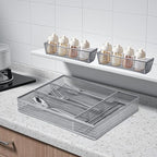 Neudeco Drawer Organizer Set, Silver, 5 Pack - Image 2