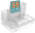 55Pcs Clear Plastic Drawer Organizers Set, 4size makeup drawer organizer trays for vanity,desk,bathroom,office,nightstand,gadgets for kitchen drawer, Versatile drawer divider storage bins by VEXTHYXOfficial