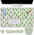 Britimes Keyboard Mouse Pad Set, 4 in 1 Desk Mat Set, Winter Snowflakes by Britimes