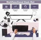 ARTSO Large Mouse Pad Set Ergonomic Keyboard Wrist Rest Support, Memory Foam Gel Wrist Pad, Non-Slip Extended Desk Mat Protector, Pink Sakura Fuji Mountain - Image 2
