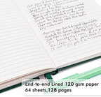 feela 5 Pack Journal Notebook Bulk for School, Hardcover Business Notebooks Classic Ruled Lined Journals with Pen Holder for Work Note Taking, with 5 Black Pens, 120 GSM, 5.1”x8.3”, A5, Dark Green - Image 3