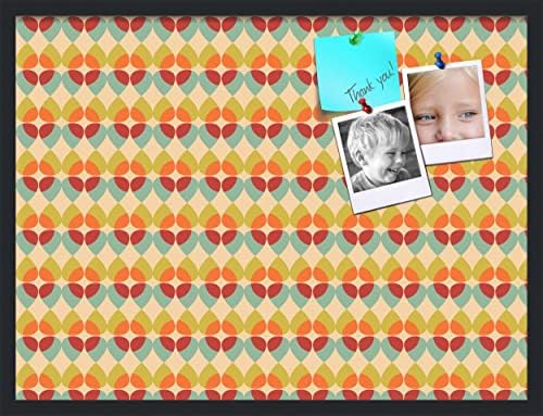 PinPix 32x24 inch Cork Bulletin Board. This Decorative Framed Pin Board Comes with Abstract Pattern in Color Design and Satin Black. Ideal for Home, Office Decor or School (PinPix-564) by PinPixBulletinBoards