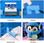 3D Memo Pad Time Piece Calendar 2027, 3D Tear-Off Art Desk Calendar 2027, Creative 3D Memo Pad Paper Art Tree House DIY Paper Carving Decoration (Aurora Penguin) - Image 3