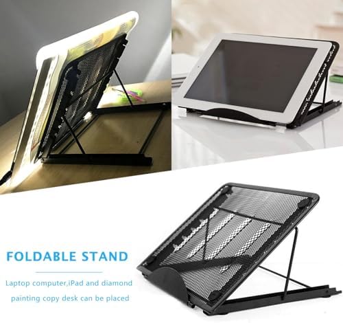 Foldable Skidding Prevented Tracing Holder Multifunction Laptop Bracket 6 Angle Points Adjustable for Diamond Art Painting (Black) - Image 7