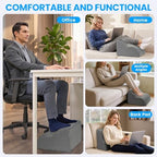 Foot Rest for Under Desk with Massage Dots, 3-Tier Foot Stool, Grey - Image 5