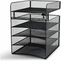 Safco Onyx Hanging Under Desk Organizer, 5 Trays, Office and Classroom Mailbox , Paper and Mail Sorter, Steel Mesh, Black by SafcoProducts