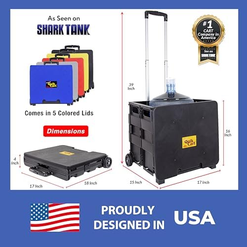 dbest Products Quik Cart Standard Collapsible Rolling Crate - Black - Image 4
