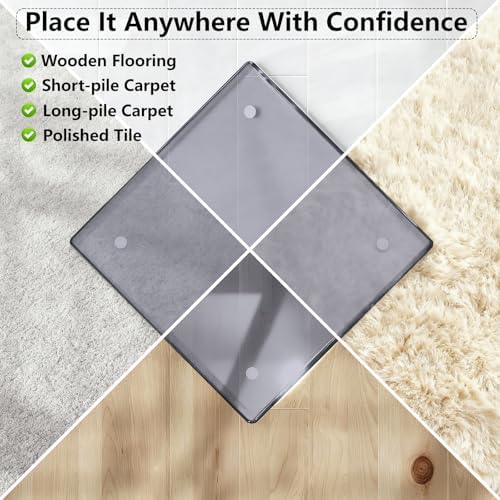 46" x 46" Gray Tempered Glass Chair Mat for Carpet & Hard Floors - Image 5