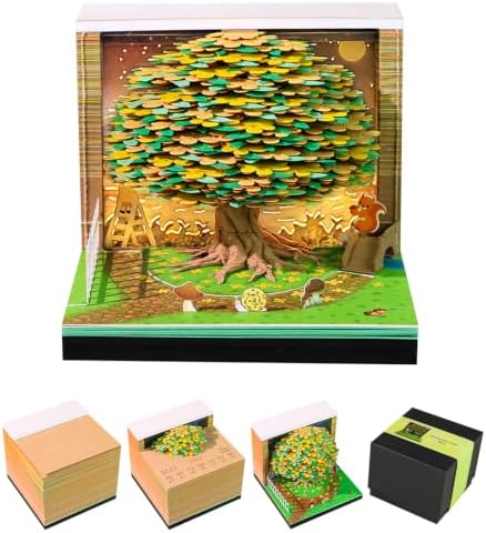 3D Calendar 2027,3D Memo Pad Time Piece Calendar 2027 Creative Desk Calendar Art Paper Sculpture Osmanthus Tree, 2027 Tear Off Calendar DIY Decorative Gift by Easolay