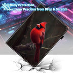 Case for Samsung Galaxy Tab S10 FE Plus 13.1 Inch 2025 Model (SM-X620/X626),Card Slot PU Leather TPU Case Pen Holder Auto Wake Sleep,Red Cardinal Bird - Image 3