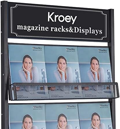 floor magazine rack brochure display stand for offices and public reception area，literature rack with 4 Universal wheels (70"×27×13.8") - Image 6