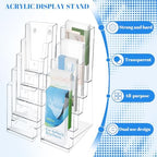 4 Pack 5 Tier Acrylic Brochure Holder 4 x 9 Inches Brochure Display Stand - Image 3