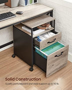 VASAGLE File Cabinet with Wheels, 2 Drawers, Open Shelf - Image 7