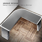 Chihein L-Shaped Desk Pad, Corner Desk Mat (49.2”+ 49.2”) x 15.7”, Computer Office Mouse pad Writing Table Pad for Home Office - Gray/White - Image 6