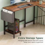 L Shaped Computer Gaming Desk with PC Stand for Home Office - Image 4