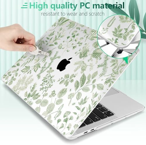 Case for MacBook Pro 13 inch M2 M1 2025-2022 2020 A2338 A2289 A2251, Plastic Hard Shell Laptop Case with Keyboard Cover, Trackpad Protector, 2 OTG Adapters, Leafy - Image 5