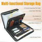 Accordion File Organizer,Fireproof Safe Document Bag,Expanding File Folder Tote Bag with Multi Pockets,Home Travel Fire Safe 13 Pockets Storage Organizer for Important Letter A4 Files - Image 2