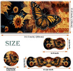 Large Gaming Mouse Pad + Keyboard Wrist Rest + Wrist Support + Coaster Set, Memory Foam Ergonomic for Easy Typing, XXL Extended Gaming Mouse Pad Table Pad - Sunflower and Butterfly - Image 6