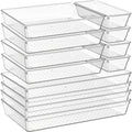 Criusia 12 Pack Large Clear Plastic Drawer Organizer Trays | MULTI-USE Acrylic Drawer Storage for Kitchen, Bathroom, Makeup, Office, School, Undies | College Dorm Room, Home Apartment Essentials by Criusia