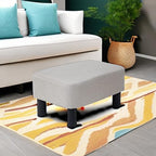 IBUYKE Small Footstool Ottoman, Linen Fabric Footrest, Linen RF-BD213 - Image 6