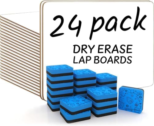 Scribbledo Small Dry Erase Whiteboard 24 Pc Value Set, Double Sided 9x12 by Scribbledo