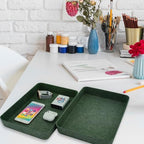 Welaxy 2pc Office desk drawer organizer tray letter-size file Forest Green - Image 4