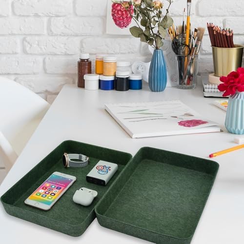 Welaxy 2pc Office desk drawer organizer tray letter-size file Forest Green - Image 4